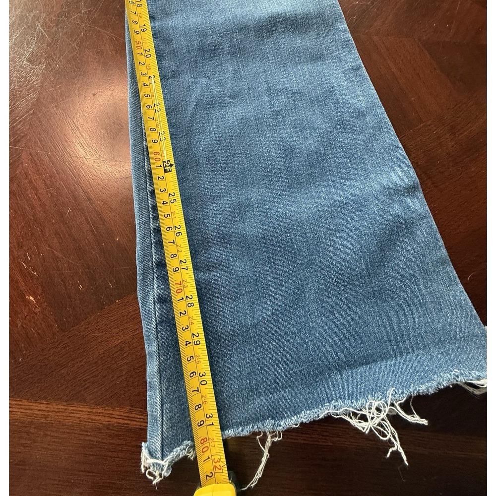 Spanx Pull On Flare Jeans Raw Hem Medium Wash Stretch Denim M Shaping - Picture 6 of 13